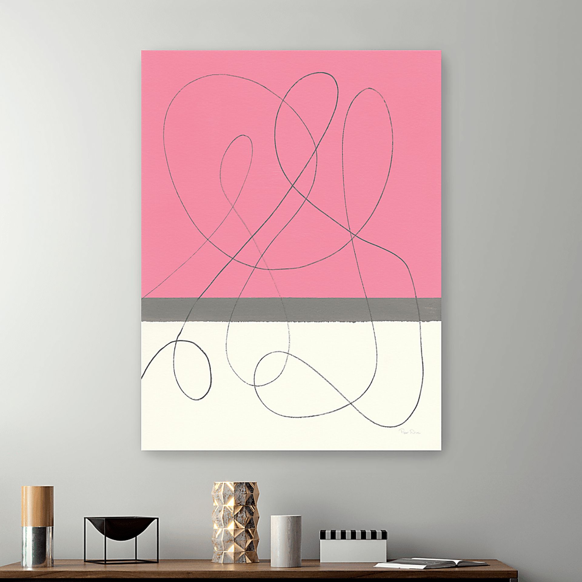 Creative Curves Pink Artwork - Image 3