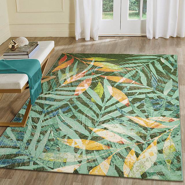 Creekani Blue 4'10 x 7'6 Indoor/Outdoor Rug - Thumbnail - Image 2