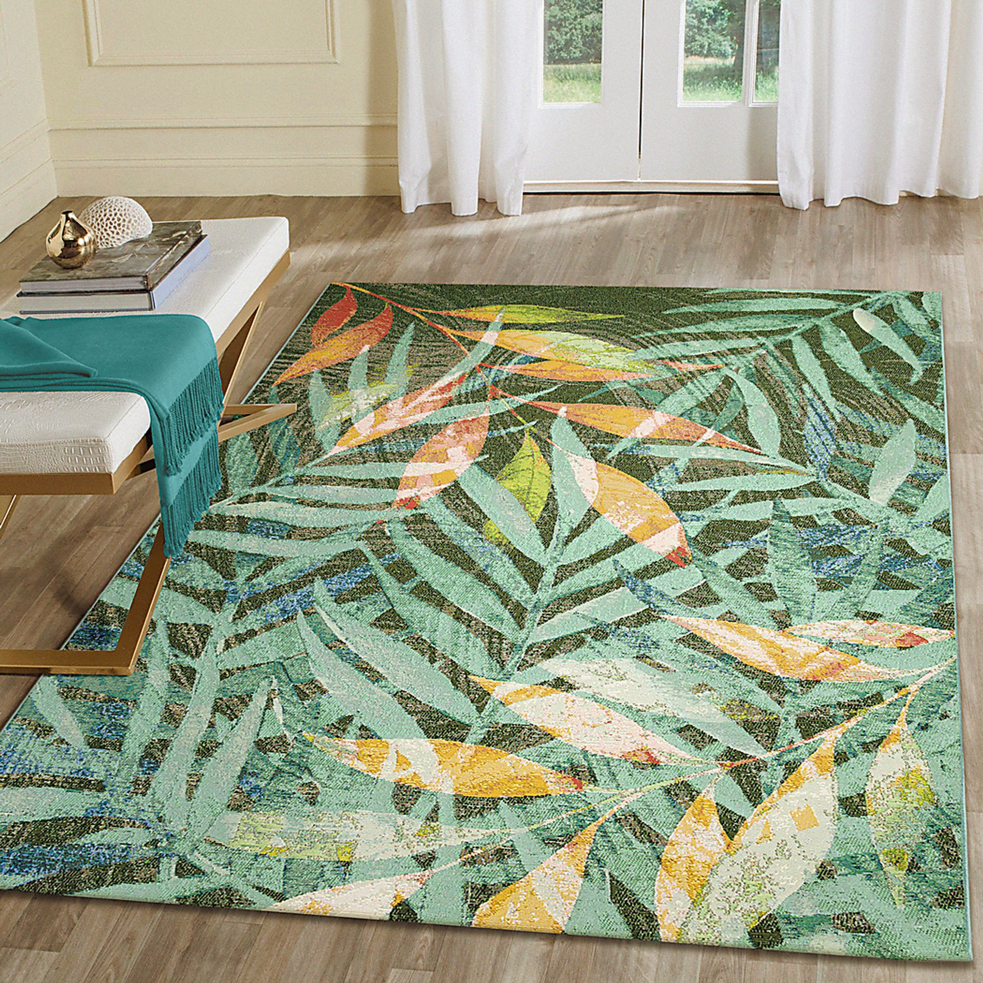 Creekani Blue 6'8 x 9'4 Indoor/Outdoor Rug - Image 2