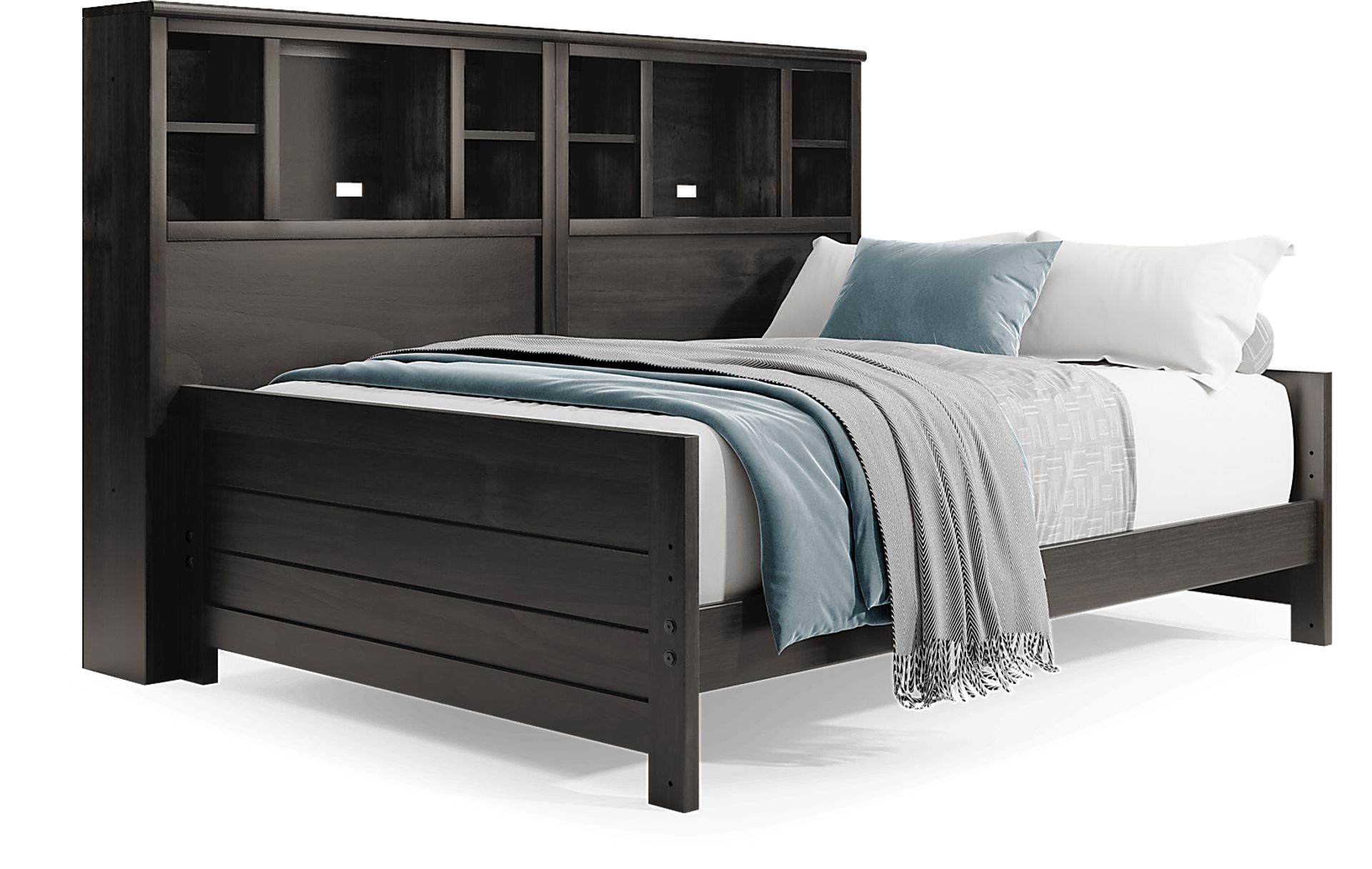 Kids Creekside 2.0 Charcoal Full Bookcase Wall Bed - Image 1