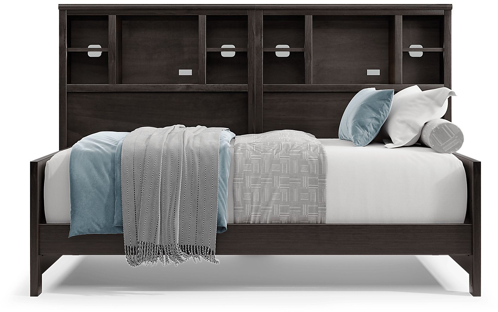 Kids Creekside 2.0 Charcoal Twin Bookcase Wall Bed - Thumbnail 2