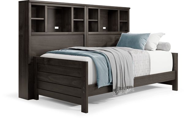 Kids Creekside 2.0 Charcoal 5 Pc Twin Bookcase Wall Bed