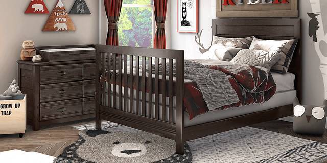 Creekside 2.0 Charcoal 6 Pc Nursery with Toddler and Full Conversion Rails - Thumbnail - Image 2