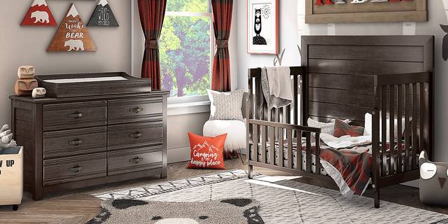 Creekside 2.0 Charcoal 6 Pc Nursery with Toddler and Full Conversion Rails - Thumbnail - Image 3
