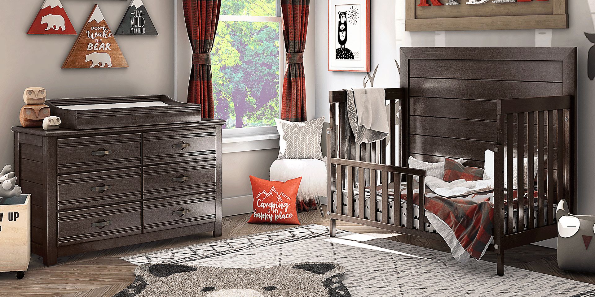 Creekside 2.0 Charcoal 6 Pc Nursery with Toddler and Full Conversion Rails - Image 3