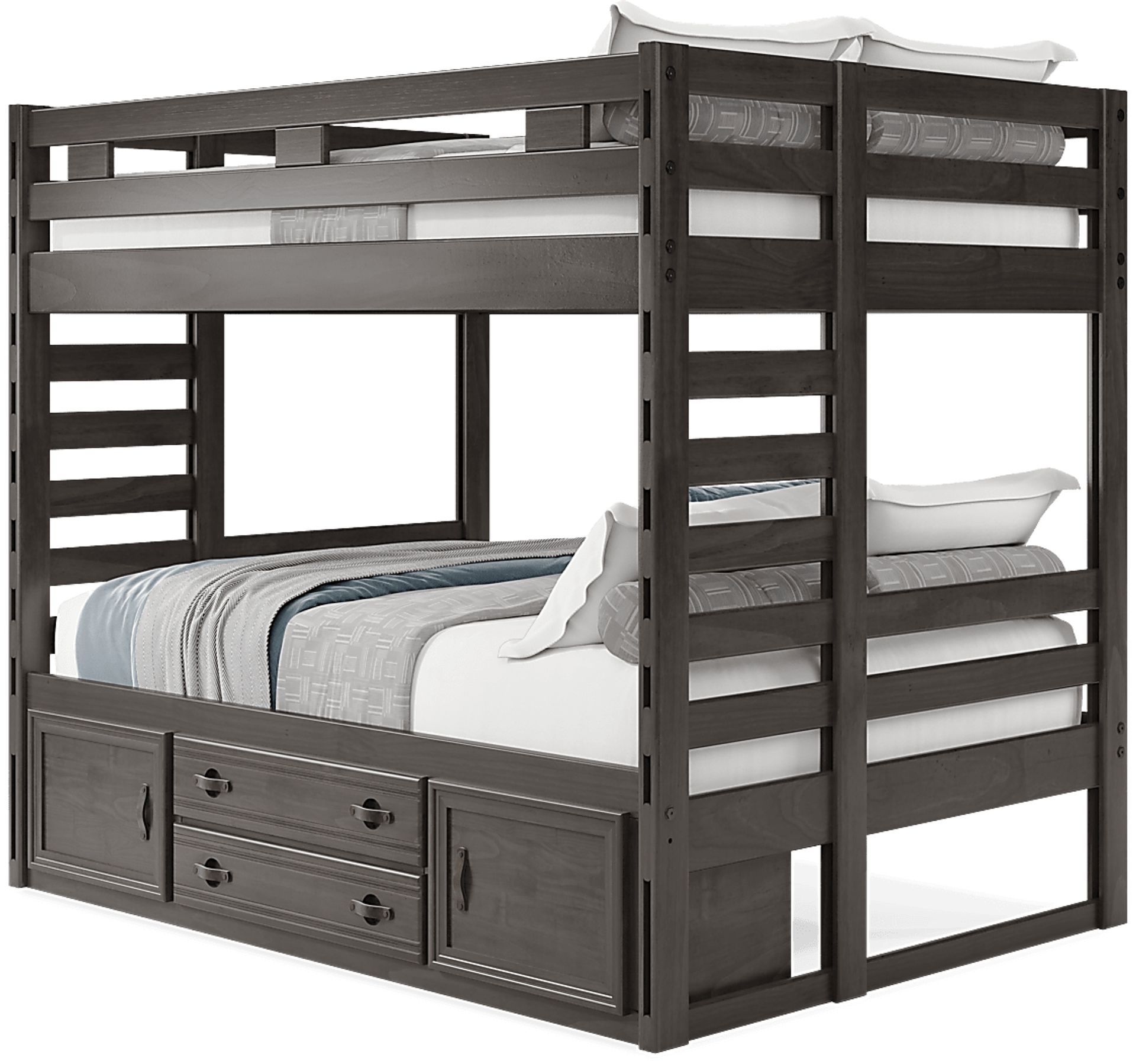 Kids Creekside 2.0 Charcoal Full/Full Bunk Bed with Storage Side Rail - Image 3