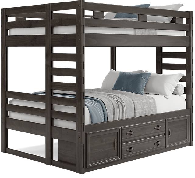 Kids Creekside 2.0 Charcoal Full/Full Bunk Bed with Storage Side Rail - Thumbnail - Image 1