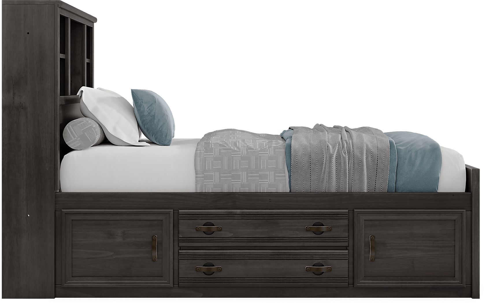 Kids Creekside 2.0 Charcoal Twin Bookcase Bed - Thumbnail 2