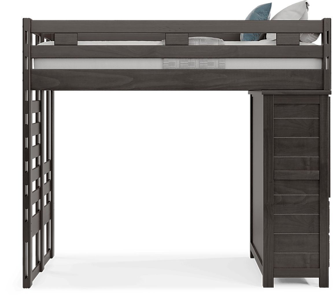 Kids Creekside 2.0 Charcoal Twin Loft with Chest - Thumbnail 3