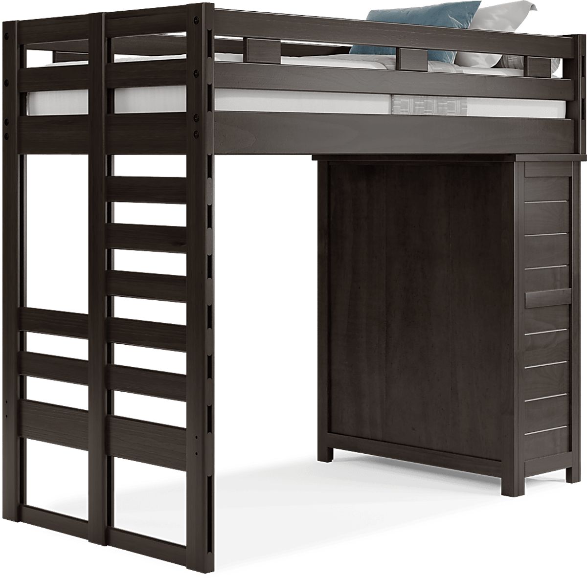 Kids Creekside 2.0 Charcoal Twin Loft Bed with Chest | Rooms to Go