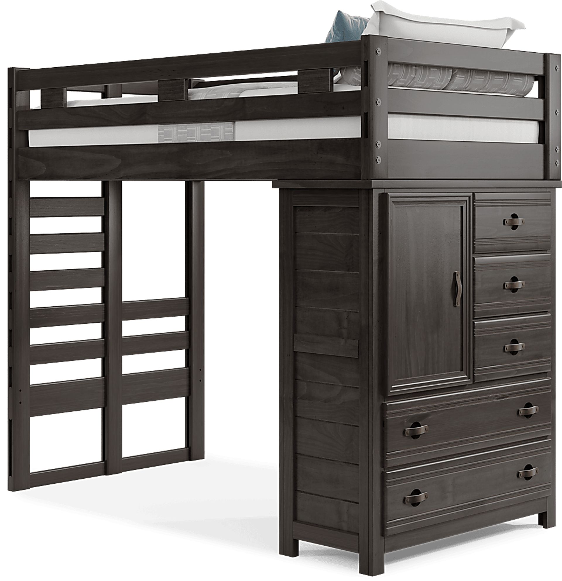 Kids Creekside 2.0 Charcoal Twin Loft with Chest - Image 1
