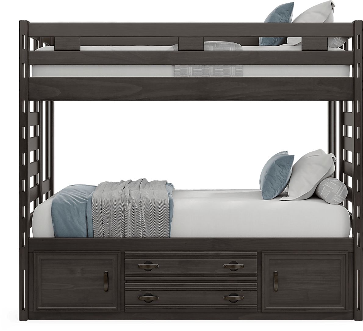 Kids Creekside 2.0 Charcoal Twin/Twin Bunk Bed with Storage Rail