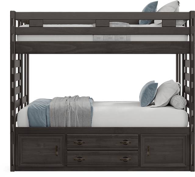 Kids Creekside 2.0 Charcoal Twin/Twin Bunk Bed with Storage Side Rail - Thumbnail - Image 2