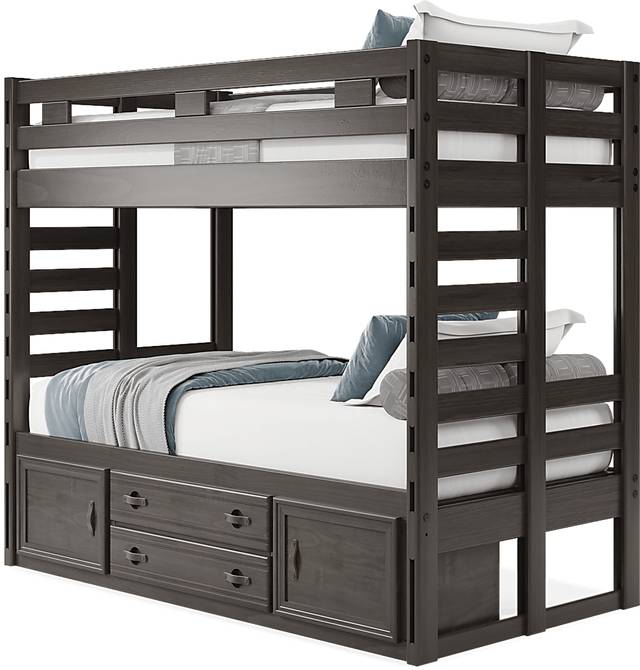 Kids Creekside 2.0 Charcoal Twin/Twin Bunk Bed with Storage Side Rail - Thumbnail - Image 3