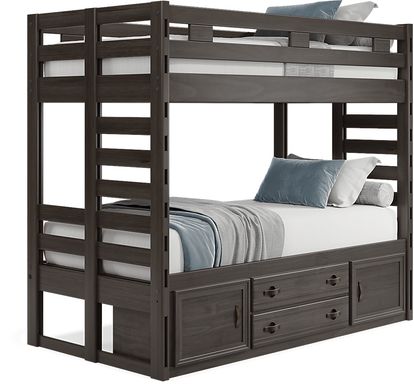 Kids Creekside 2.0 Charcoal Twin/Twin Bunk Bed with Storage Side Rail