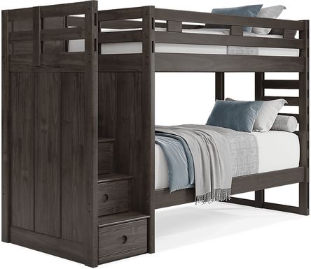 Kids Creekside 2.0 Charcoal Twin/Twin Step Bunk Bed