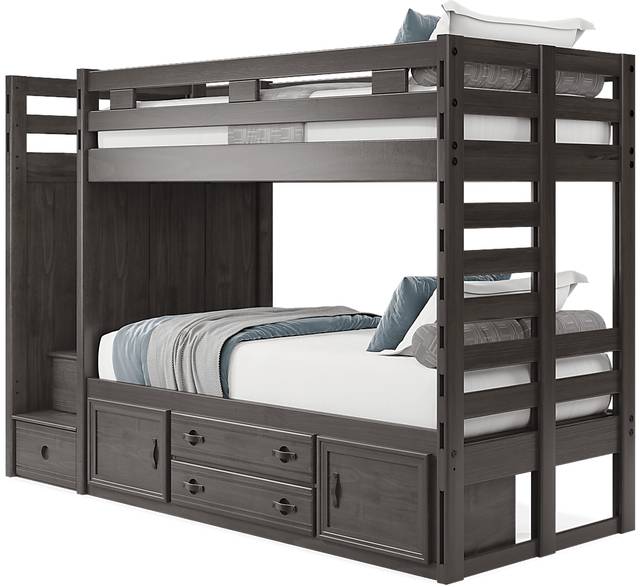 Kids Creekside 2.0 Charcoal Twin/Twin Step Bunk Bed with Storage Side Rail - Thumbnail - Image 3