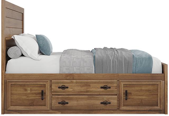 Kids Creekside 2.0 Chestnut Full Panel Bed with Storage Side Rail - Thumbnail - Image 3