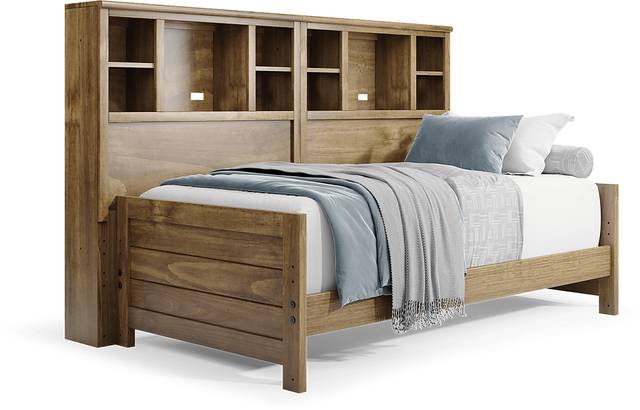 Kids Creekside 2.0 Chestnut Twin Bookcase Wall Bed - Thumbnail - Image 1
