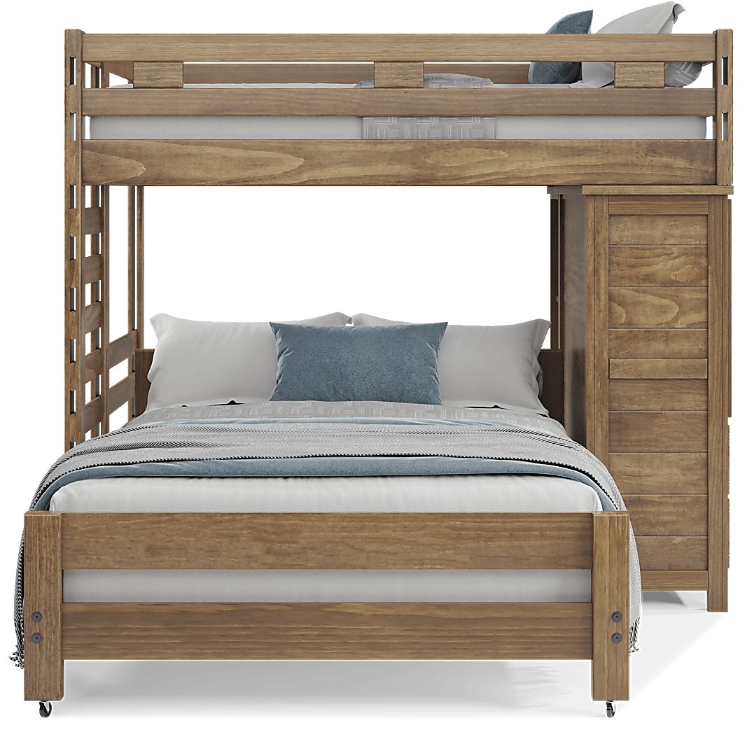 Kids Creekside 2.0 Chestnut Full/Full Loft with Loft Chest and Bookcase - Thumbnail 2