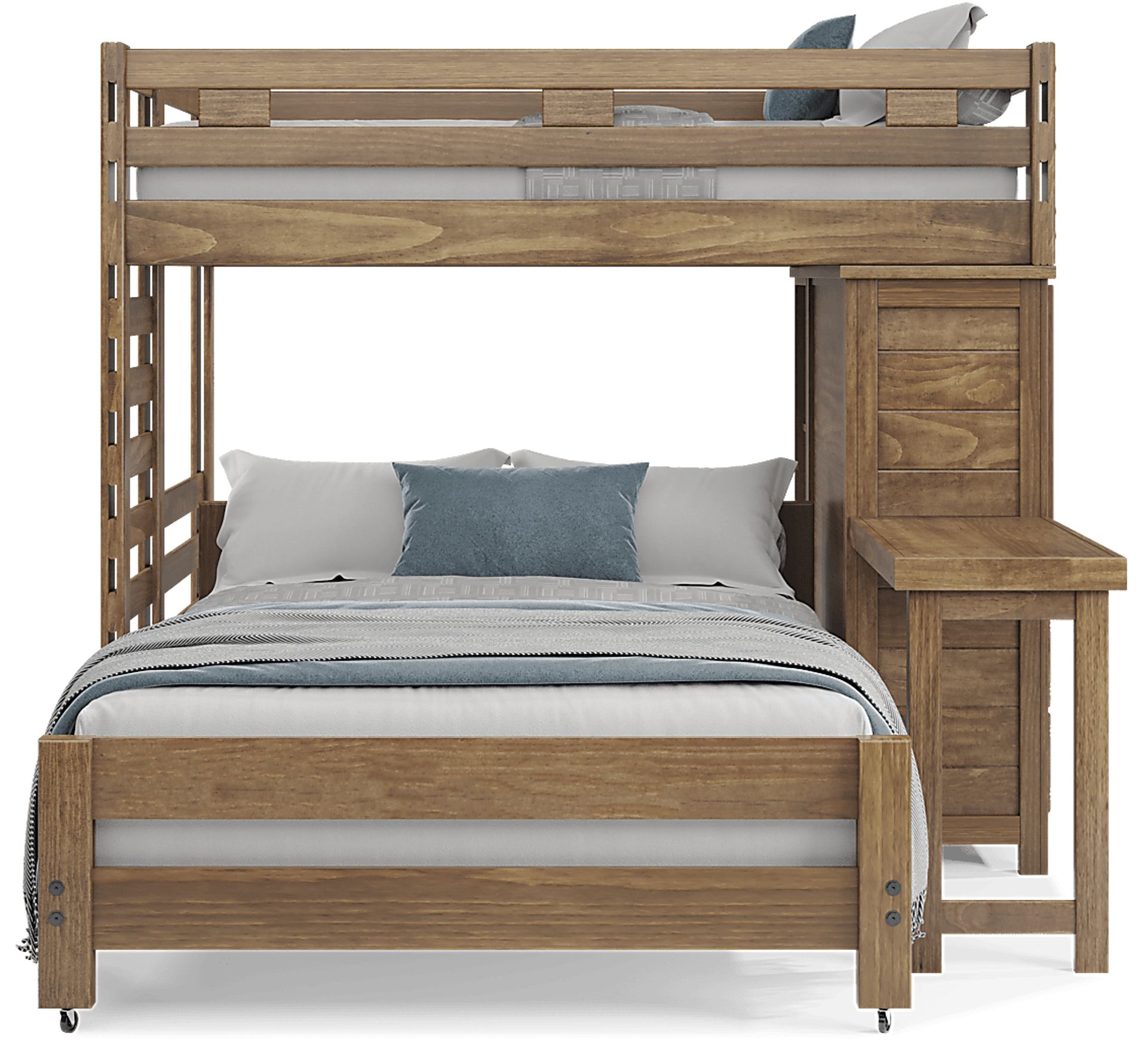 Kids Creekside 2.0 Chestnut Full/Full Loft with Loft Chest, Bookcase and Desk Attachment - Image 3