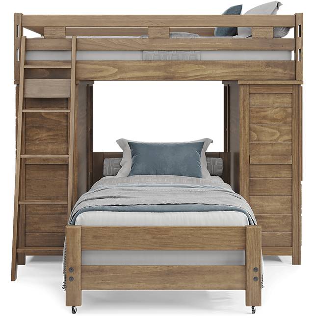 Kids Creekside 2.0 Chestnut Full/Twin Loft with 2 Loft Chests and 2 Bookcases - Thumbnail - Image 2