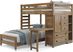 Kids Creekside 2.0 Chestnut Full/Twin Loft with Loft Chest, Bookcase and Desk Attachment