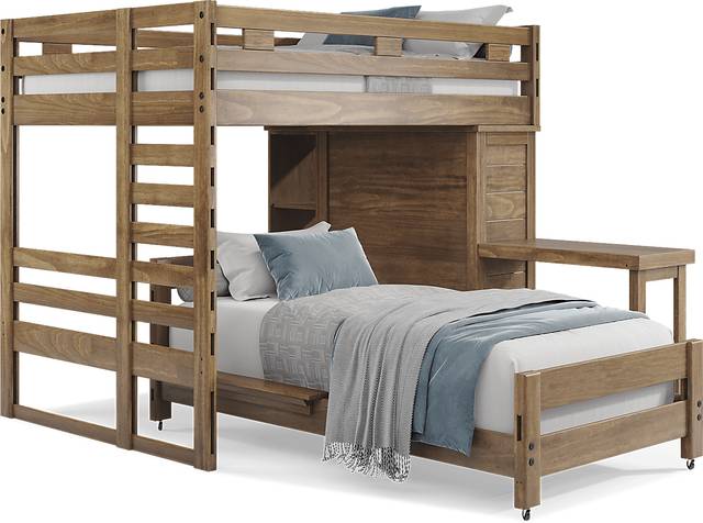 Kids Creekside 2.0 Chestnut Full/Twin Loft with Loft Chest, Bookcase and Desk Attachment - Thumbnail - Image 1