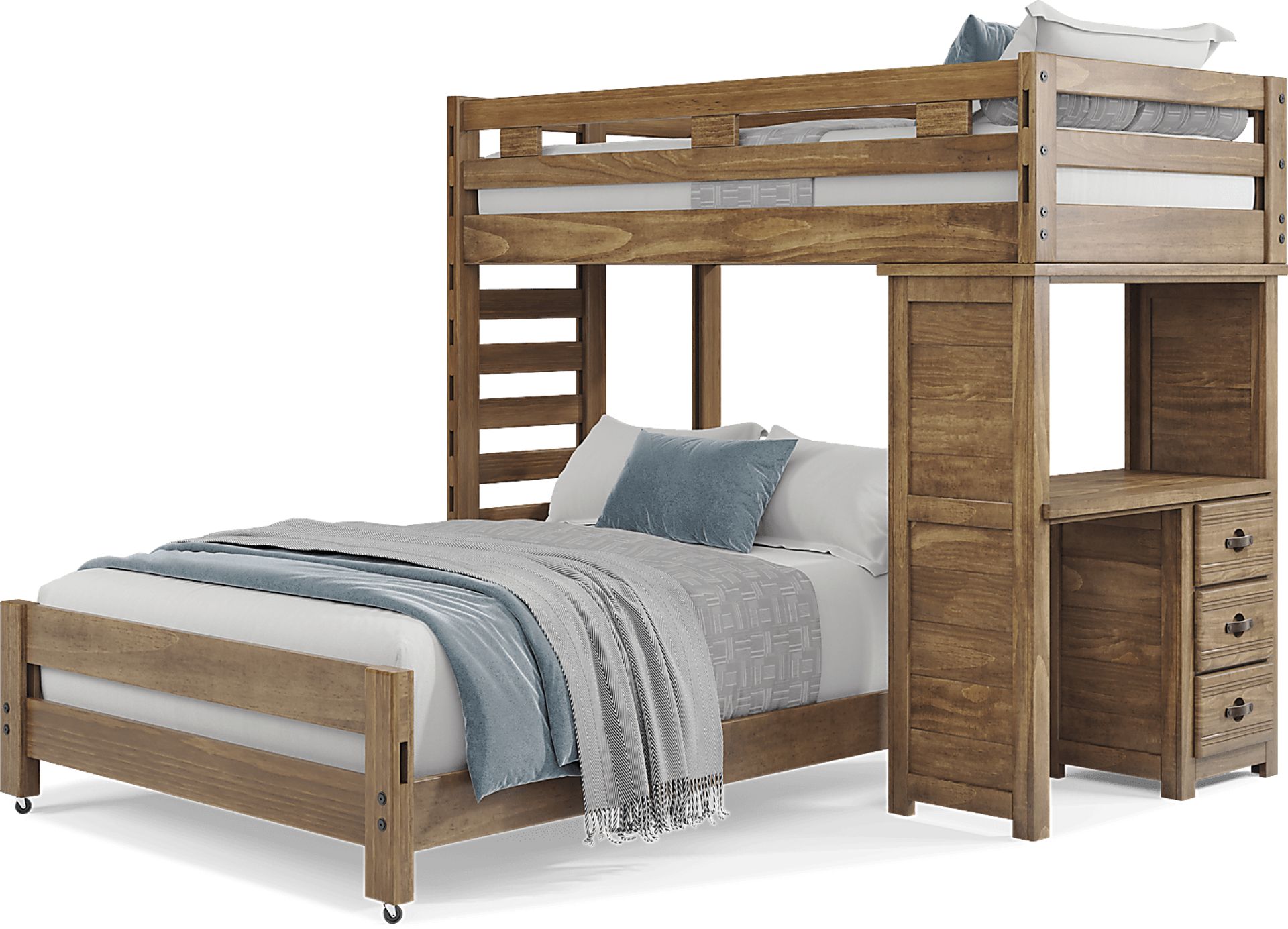 Kids Creekside 2.0 Chestnut Twin/Full Loft with Loft Desk - Image 3