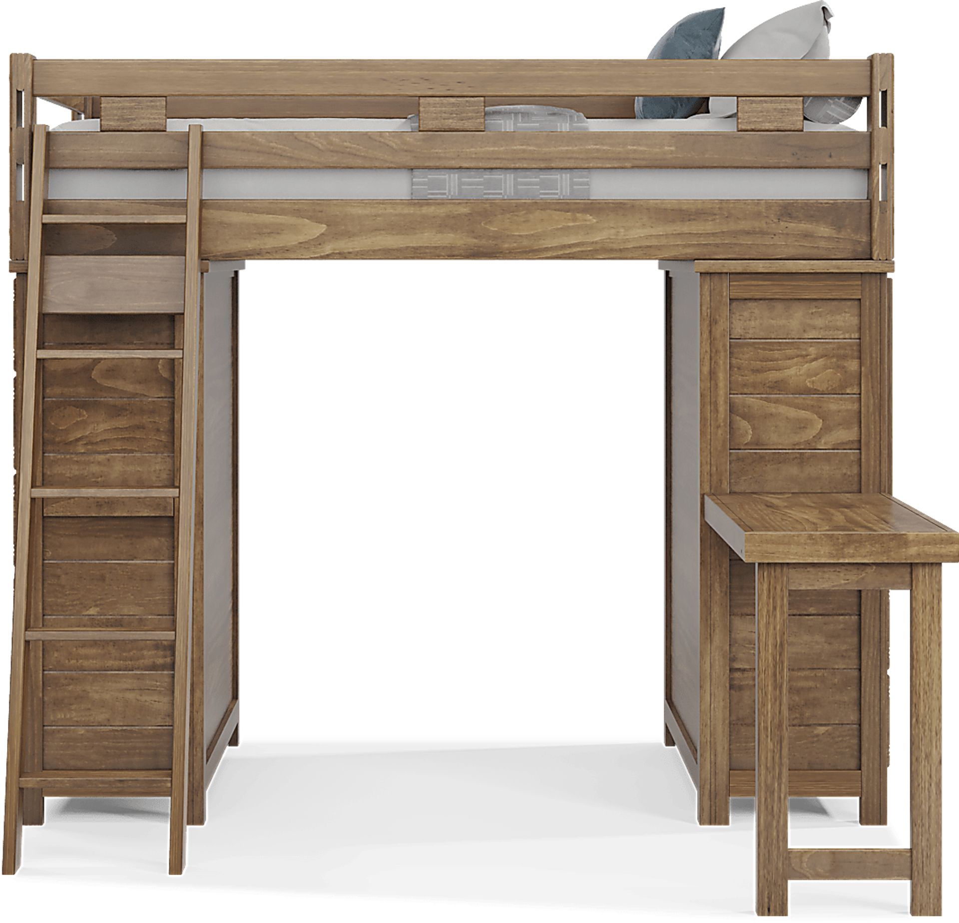 Kids Creekside 2.0 Chestnut Twin Loft with 2 Loft Chests and Desk Attachment - Image 2