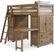 Kids Creekside 2.0 Chestnut Twin Loft with 2 Loft Chests and Desk Attachment