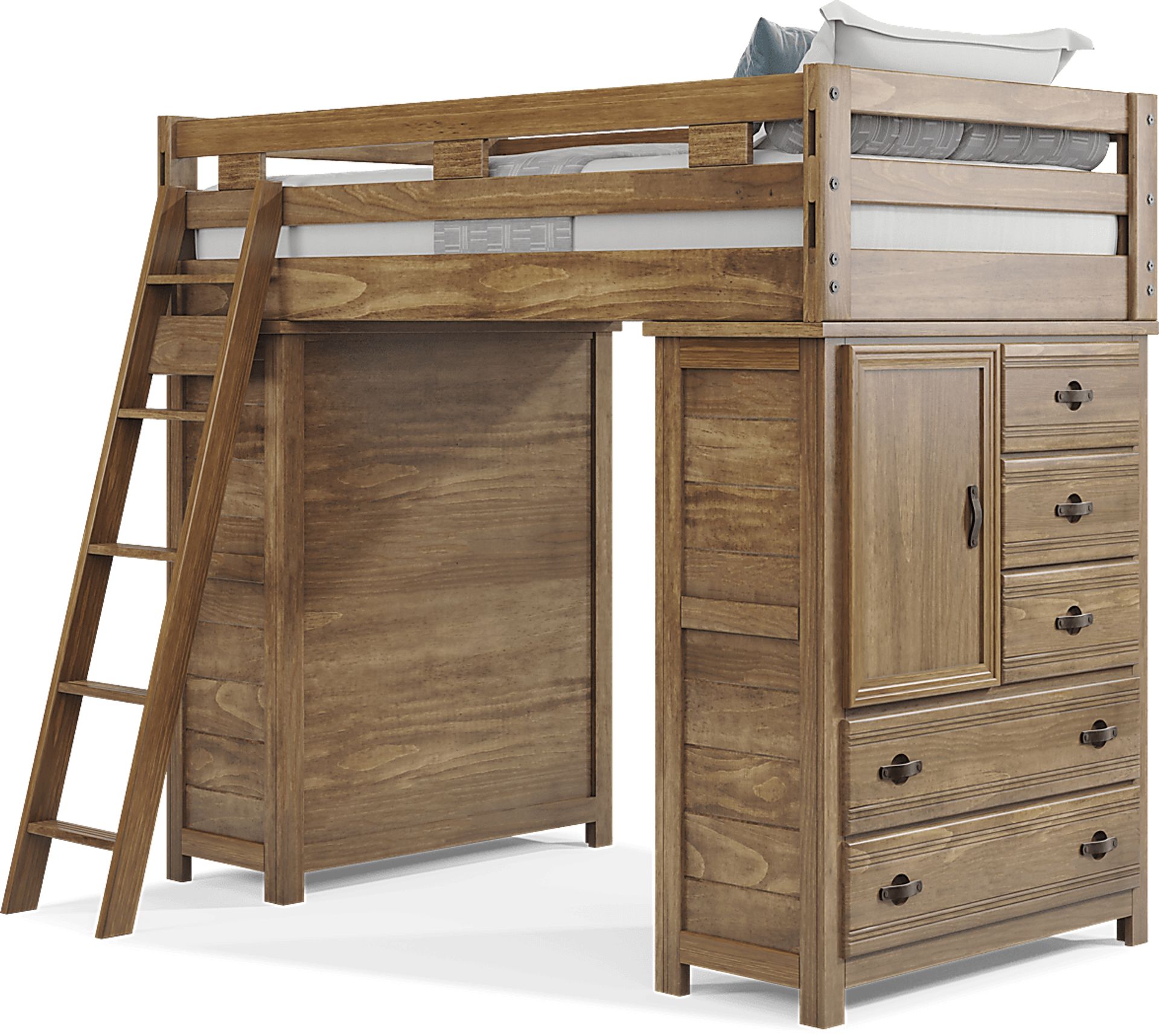 Kids Creekside 2.0 Chestnut Twin Loft with 2 Loft Chests - Image 3
