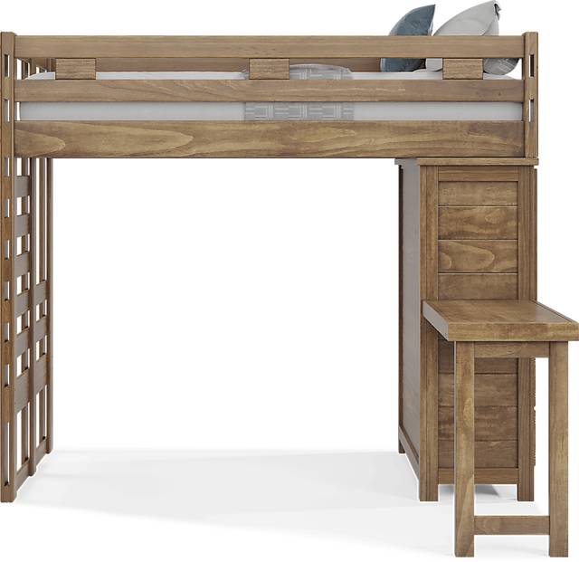 Kids Creekside 2.0 Chestnut Twin Loft with Loft Chest and Desk Attachment - Thumbnail - Image 2