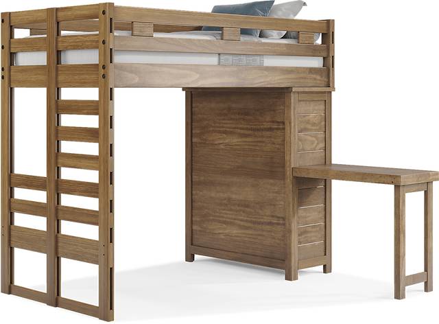 Kids Creekside 2.0 Chestnut Twin Loft with Loft Chest and Desk Attachment - Thumbnail - Image 3