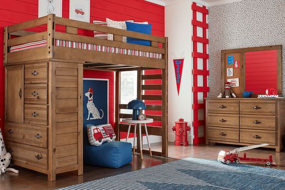 Kids Creekside 2.0 Chestnut Twin Loft with Chest
