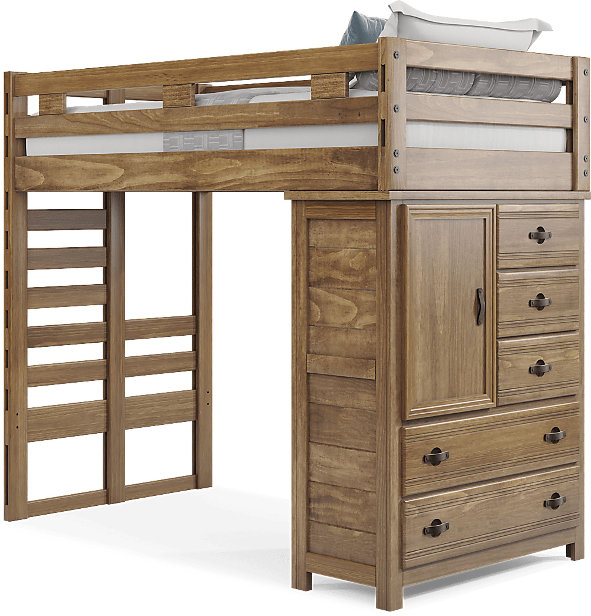 Kids Creekside 2.0 Chestnut Twin Loft with Chest - Image 1