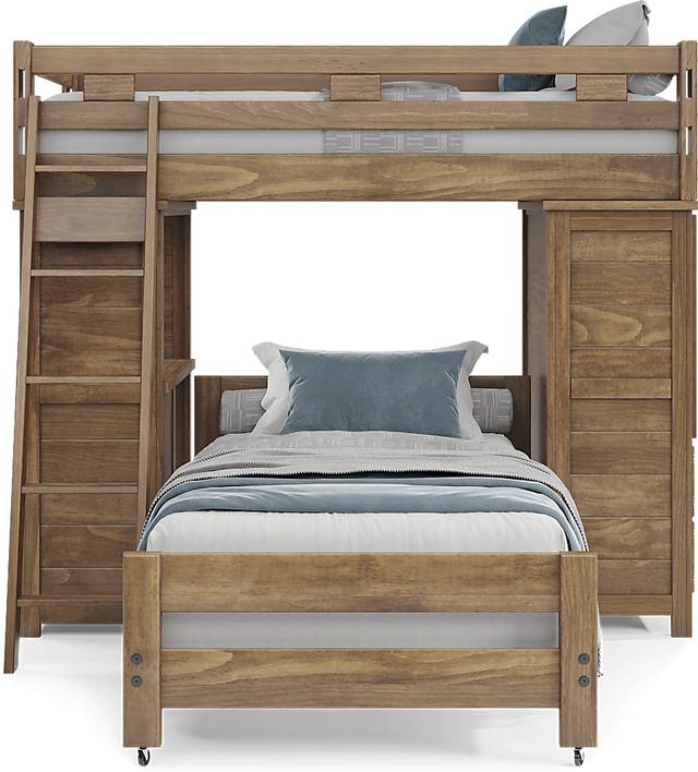 Kids Creekside 2.0 Chestnut Twin/Twin Loft with Loft Chest and Desk - Thumbnail - Image 2