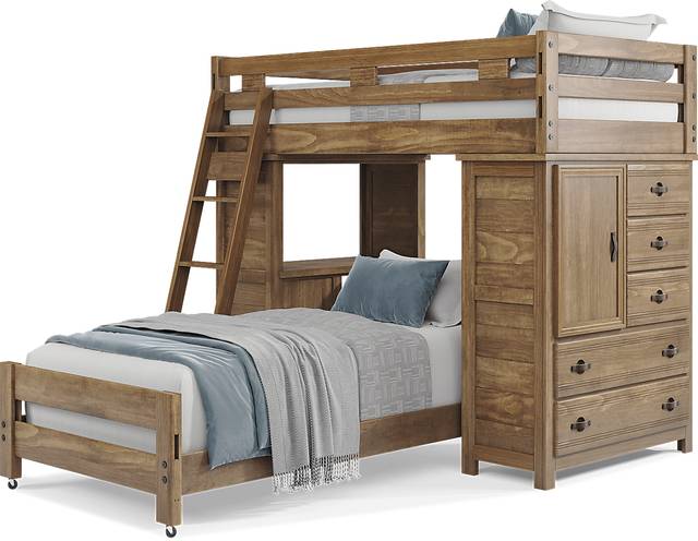 Kids Creekside 2.0 Chestnut Twin/Twin Loft with Loft Chest and Desk - Thumbnail - Image 3