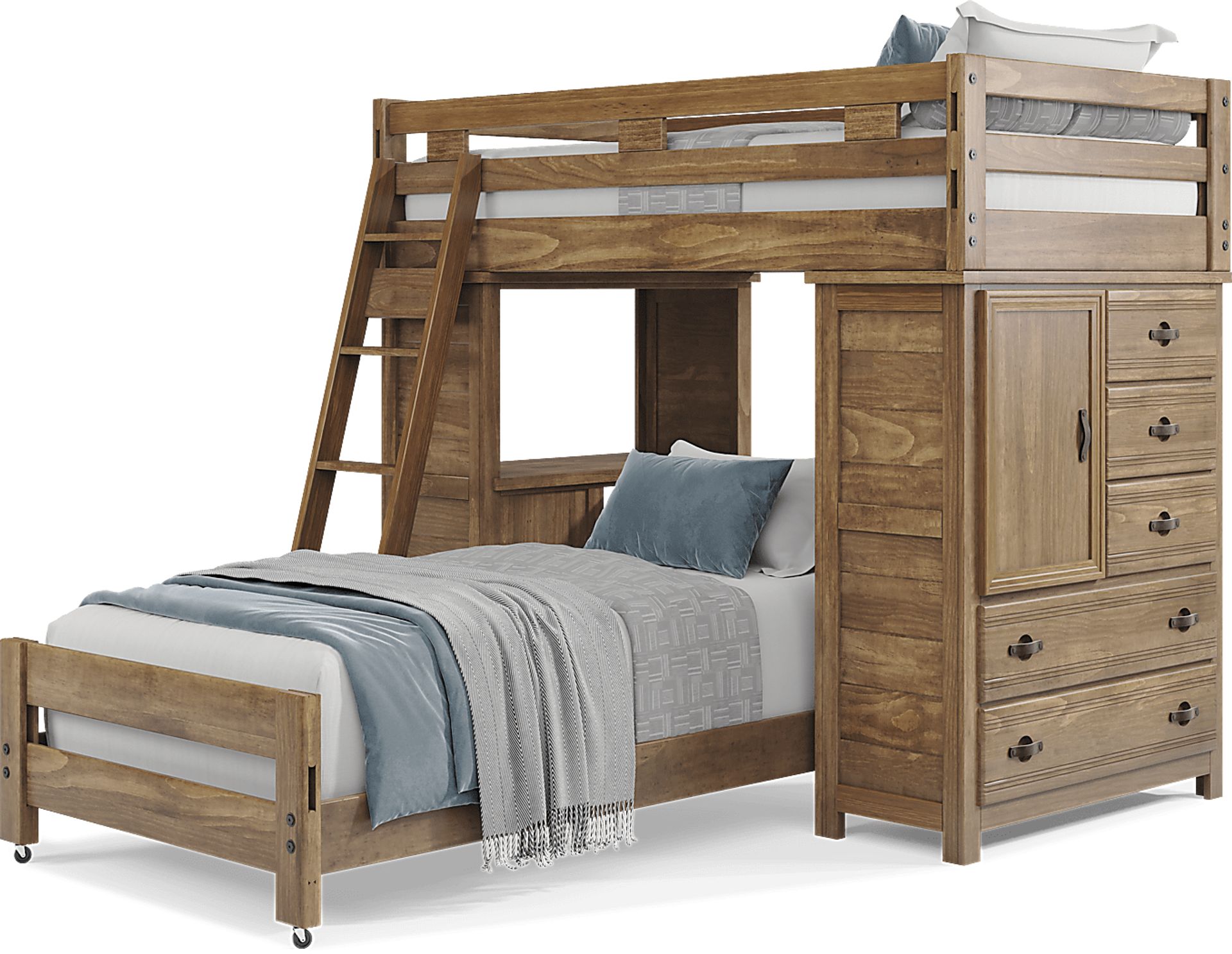 Kids Creekside 2.0 Chestnut Twin/Twin Loft with Loft Chest and Desk - Image 3