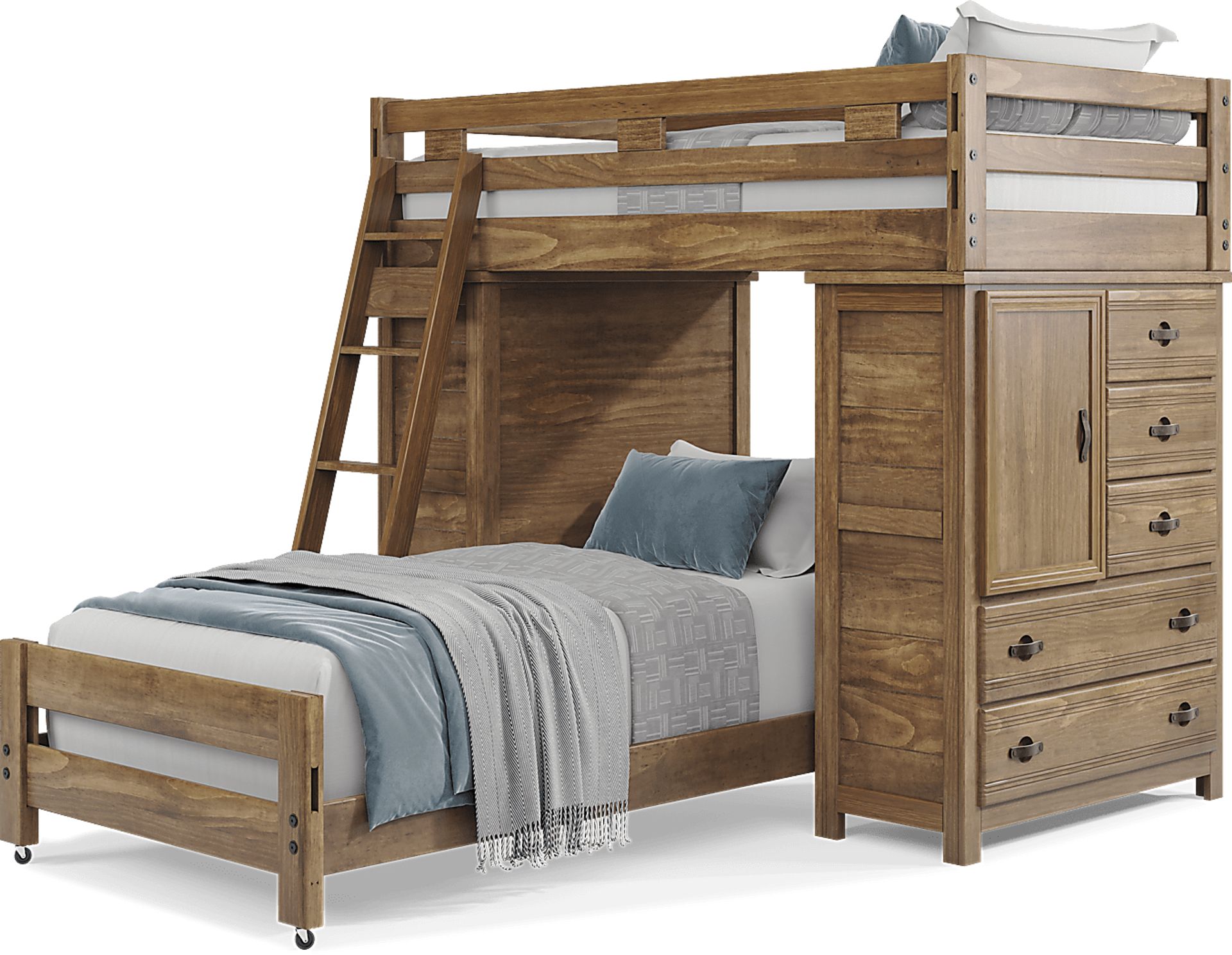Kids Creekside 2.0 Chestnut Twin/Twin Loft with 2 Loft Chests - Image 3