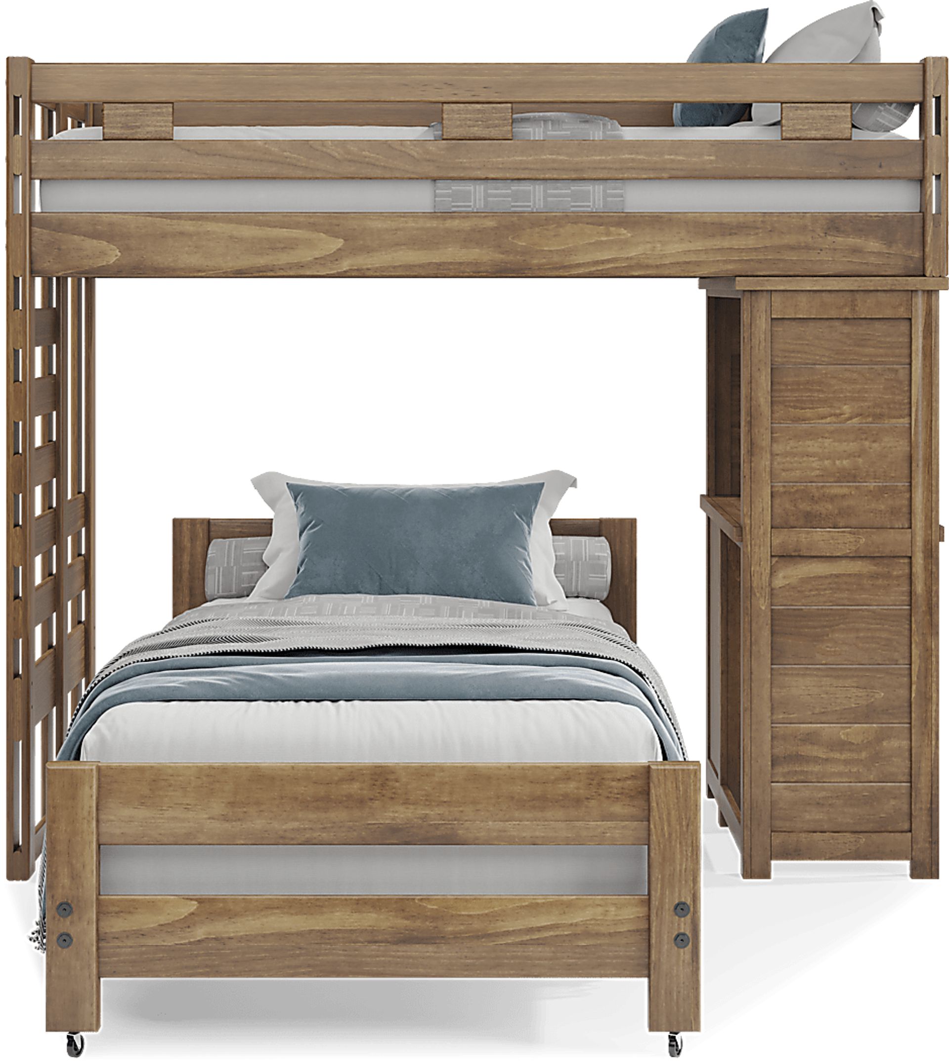 Kids Creekside 2.0 Chestnut Twin/Twin Loft with Loft Desk - Image 2
