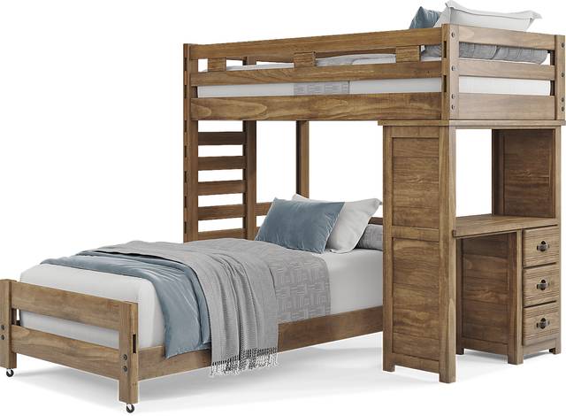 Kids Creekside 2.0 Chestnut Twin/Twin Loft with Loft Desk - Thumbnail - Image 3