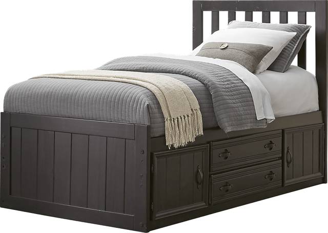 Creekside Charcoal 3 Pc Full Slat Bed with Storage Unit - Thumbnail - Image 1