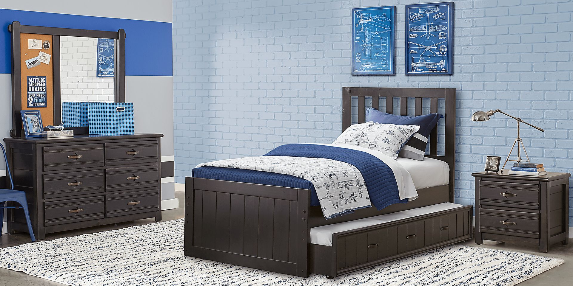 Creekside Charcoal 5 Pc Full Slat Bedroom - Image 1