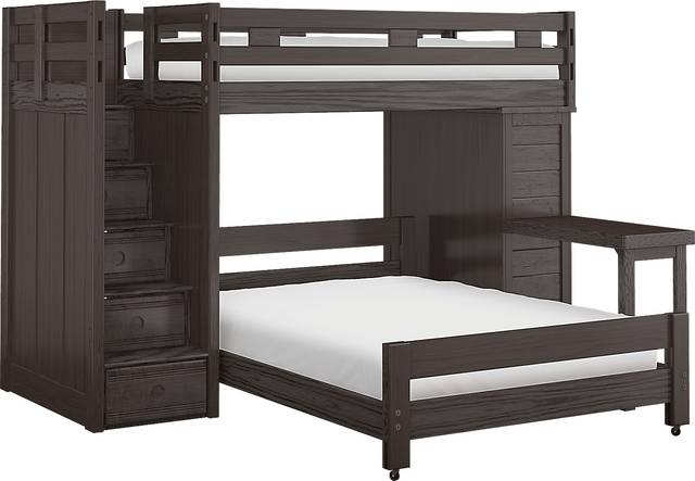 Creekside Charcoal Twin/Full Step Bunk with Chest & Desk Attachment - Thumbnail - Image 3