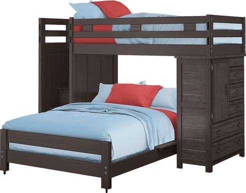 Twin Over Full Bunk Beds With Stairs, Creekside Charcoal Twin Bunk Bed