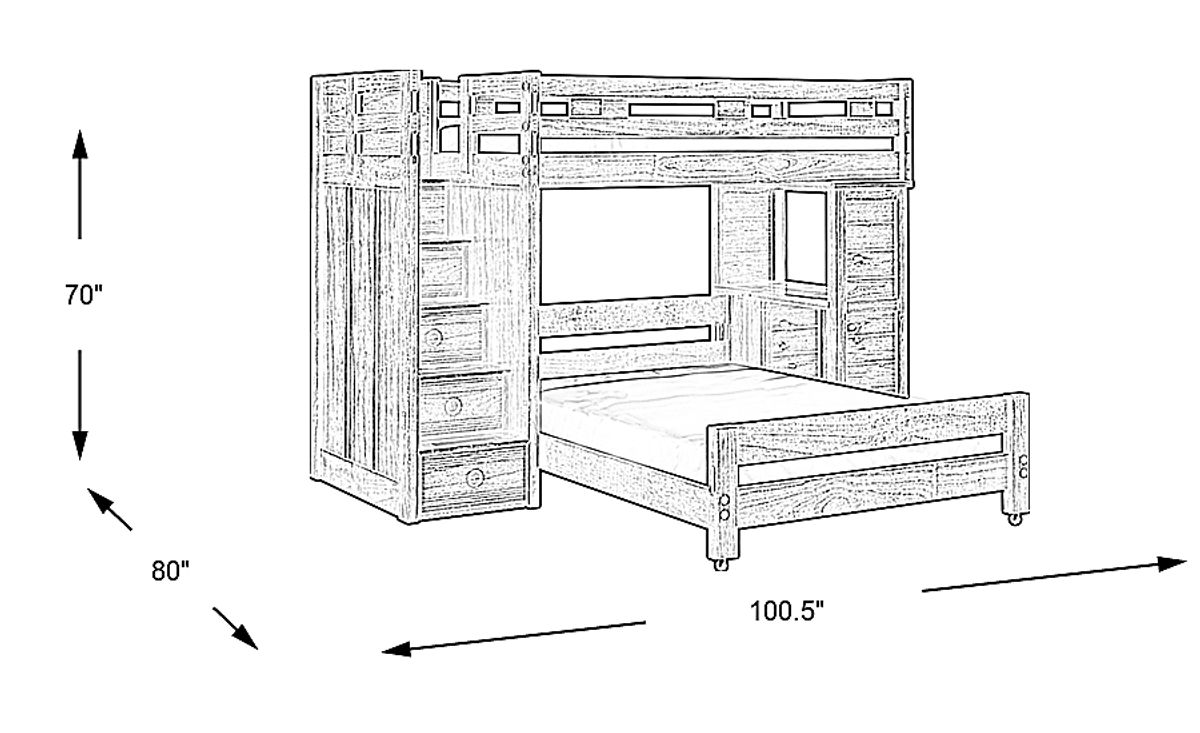 Creekside 5 Pc Charcoal Gray Twin/Full Step Bunk Bed With Desk | Rooms ...