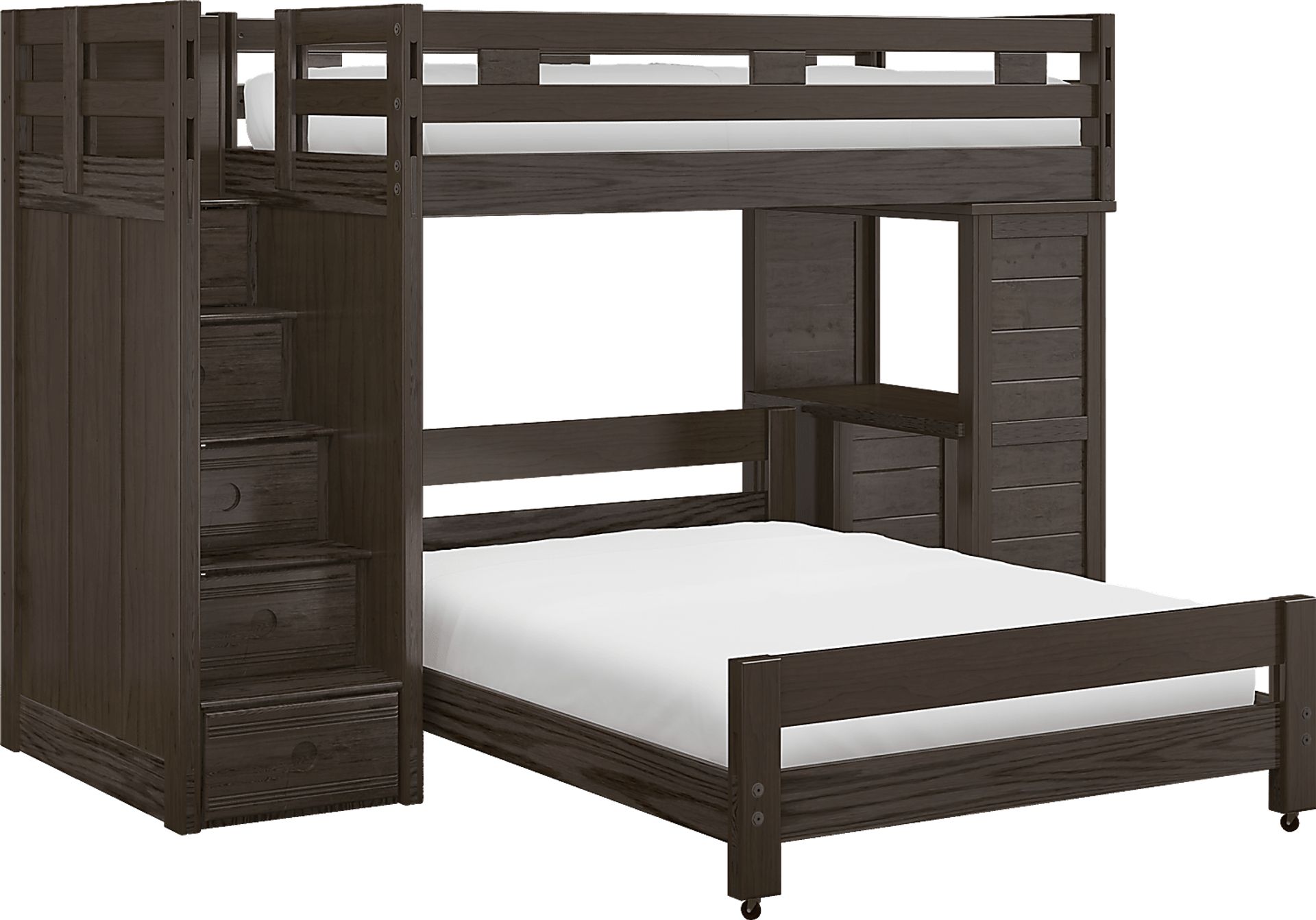 Creekside Charcoal Twin/Full Step Bunk with Desk - Image 1