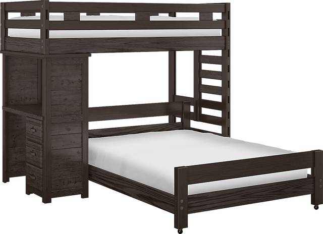 Creekside Charcoal Twin/Full Student Bunk Bed with Desk - Thumbnail - Image 1