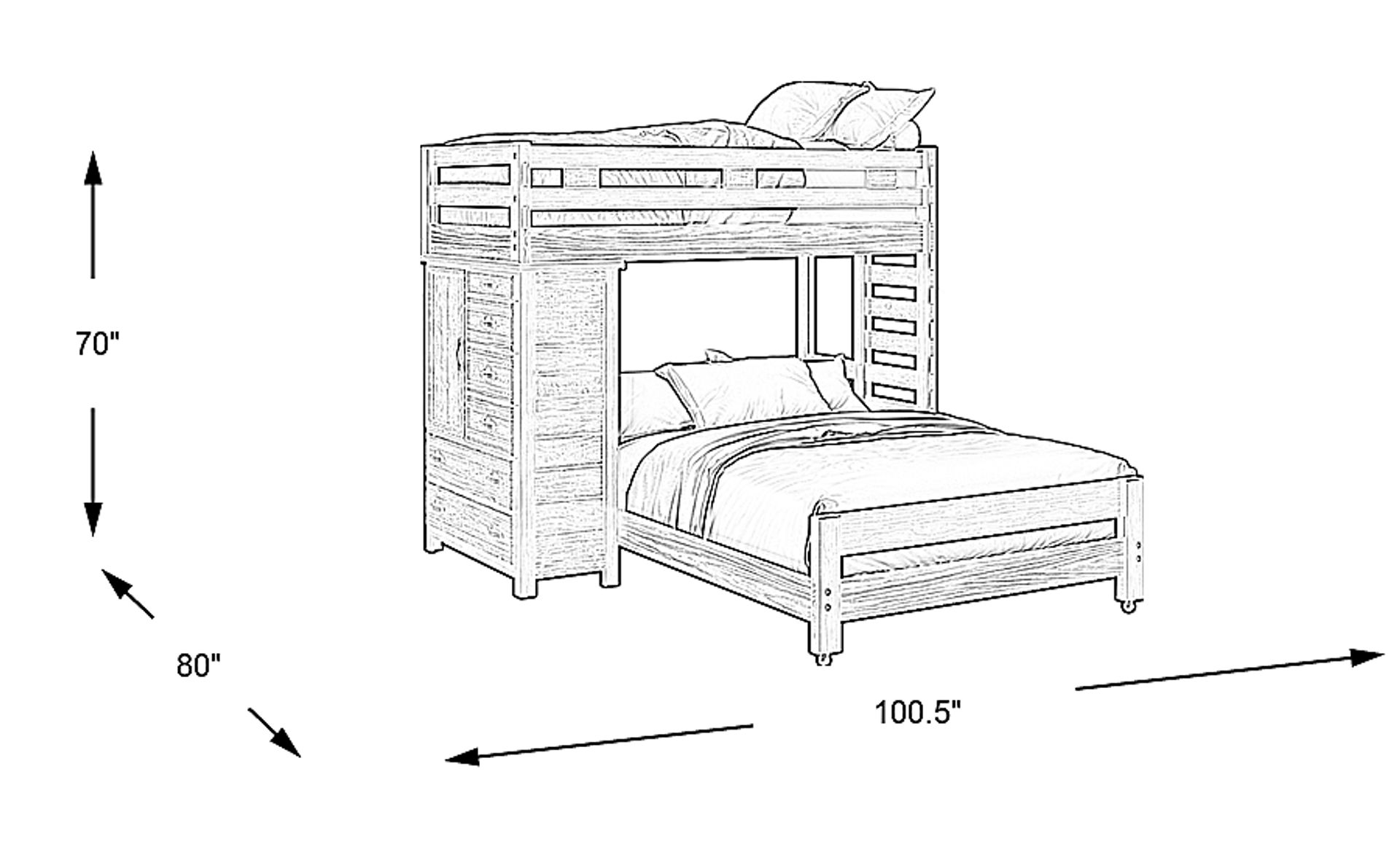 Dimension Image. Please refer to the Dimension Tab on this page for dimension details.
